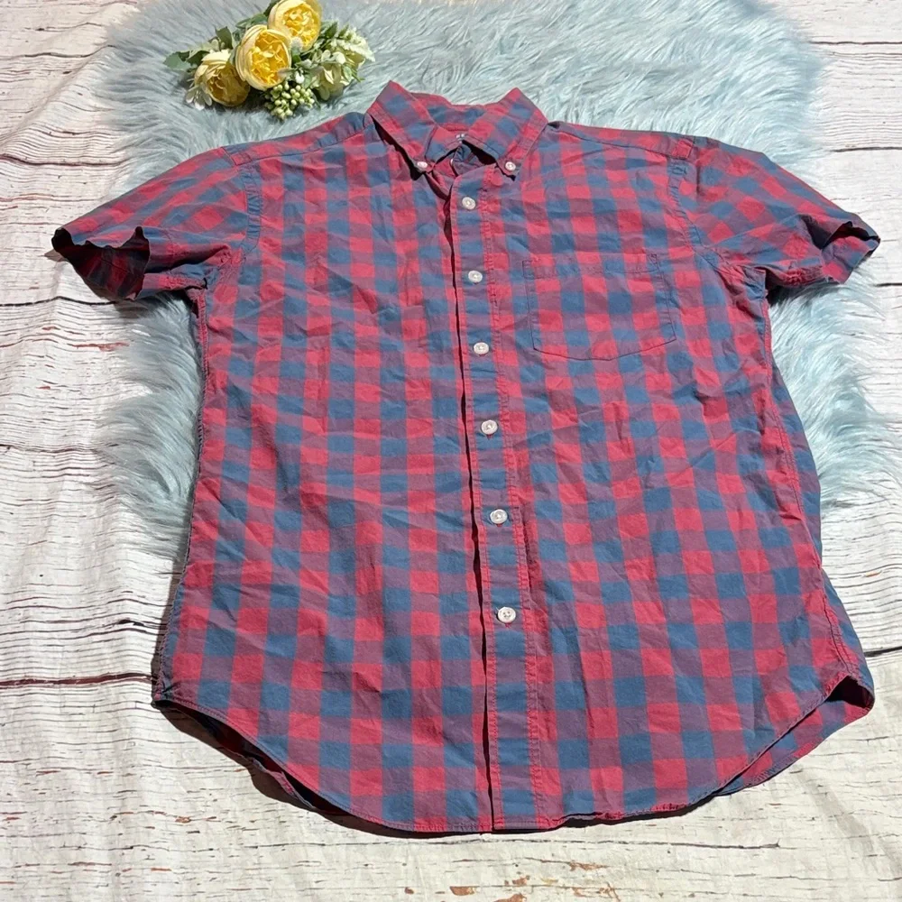 J. Crew Light Weight Red and Blue Plaid Cotton Shirt sz XS